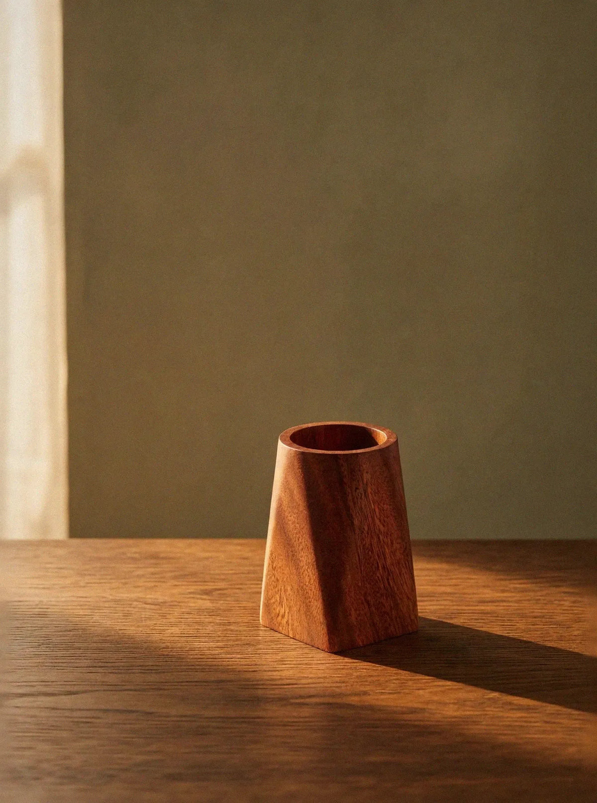 Desk Organizer - Portable Walnut Wood Compact