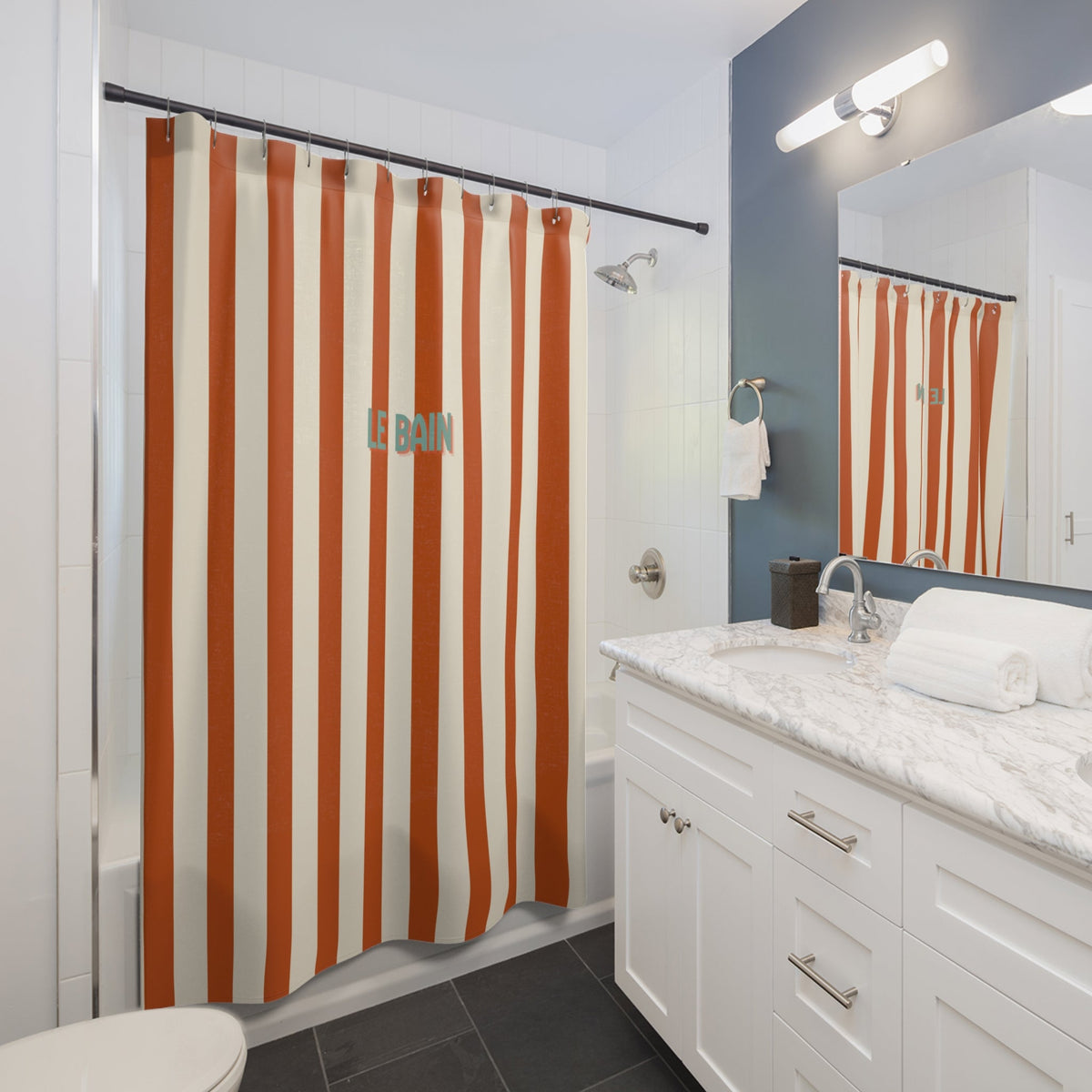 Le Bain Striped Shower Curtain