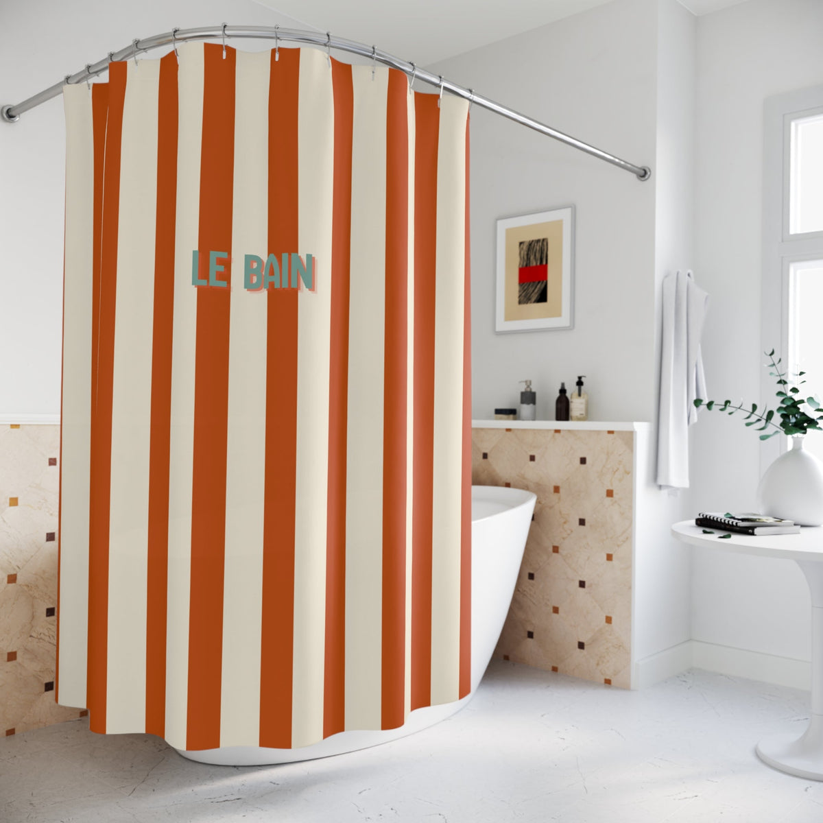 Le Bain Striped Shower Curtain