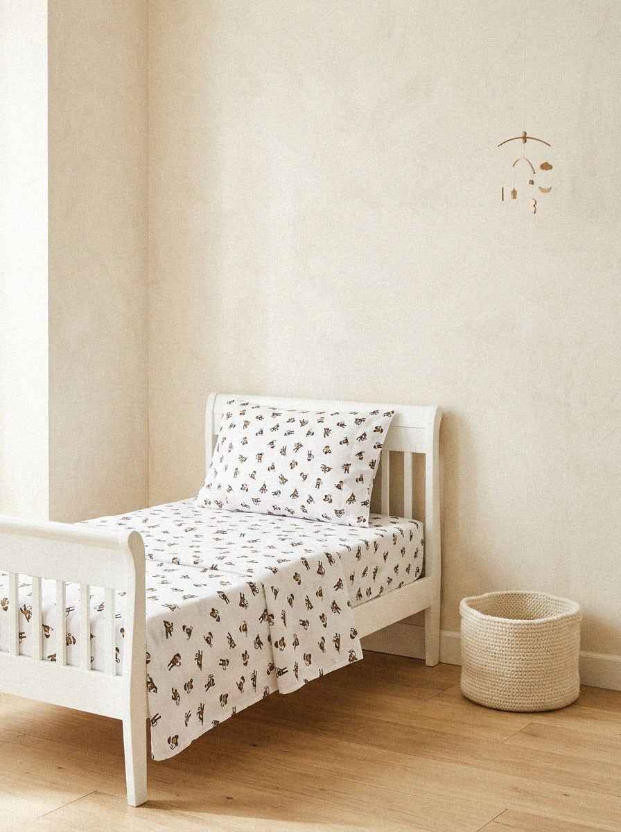 Playful Monkey Toddler Sheet Set