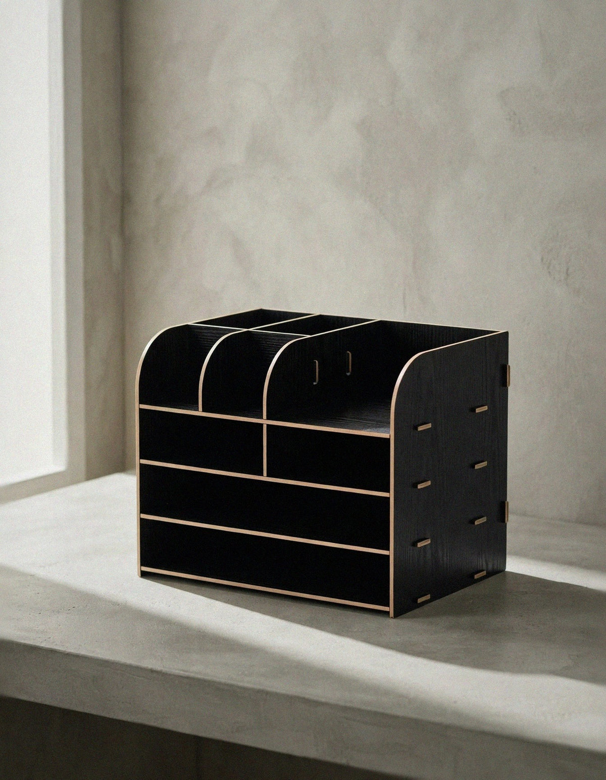 Dark Wood Desk Organizer
