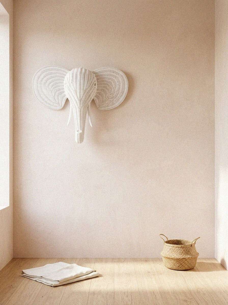 Rattan Elephant Wall Decor