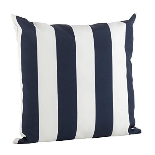 Navy Striped Throw Pillow