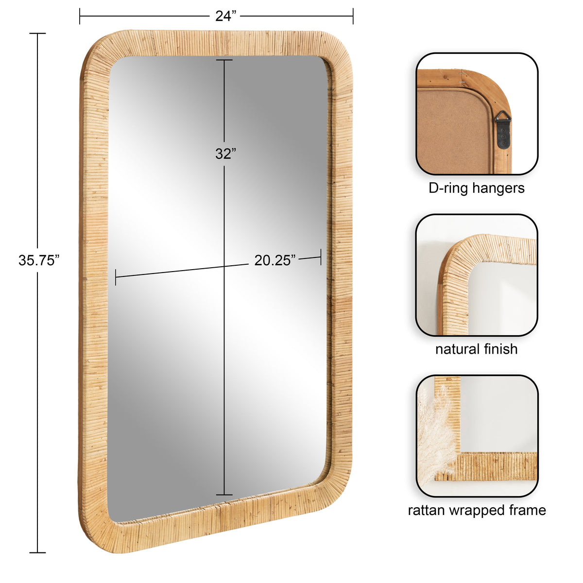 Rahfy Rectangle Wall Mirror