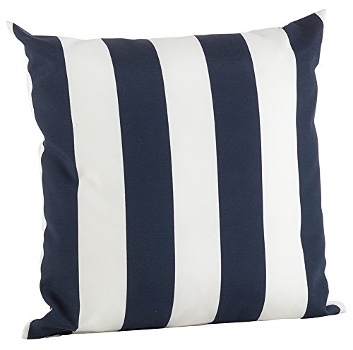 Navy Striped Throw Pillow