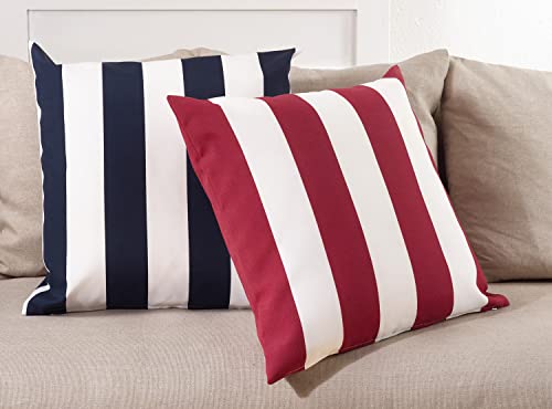 Navy Striped Throw Pillow