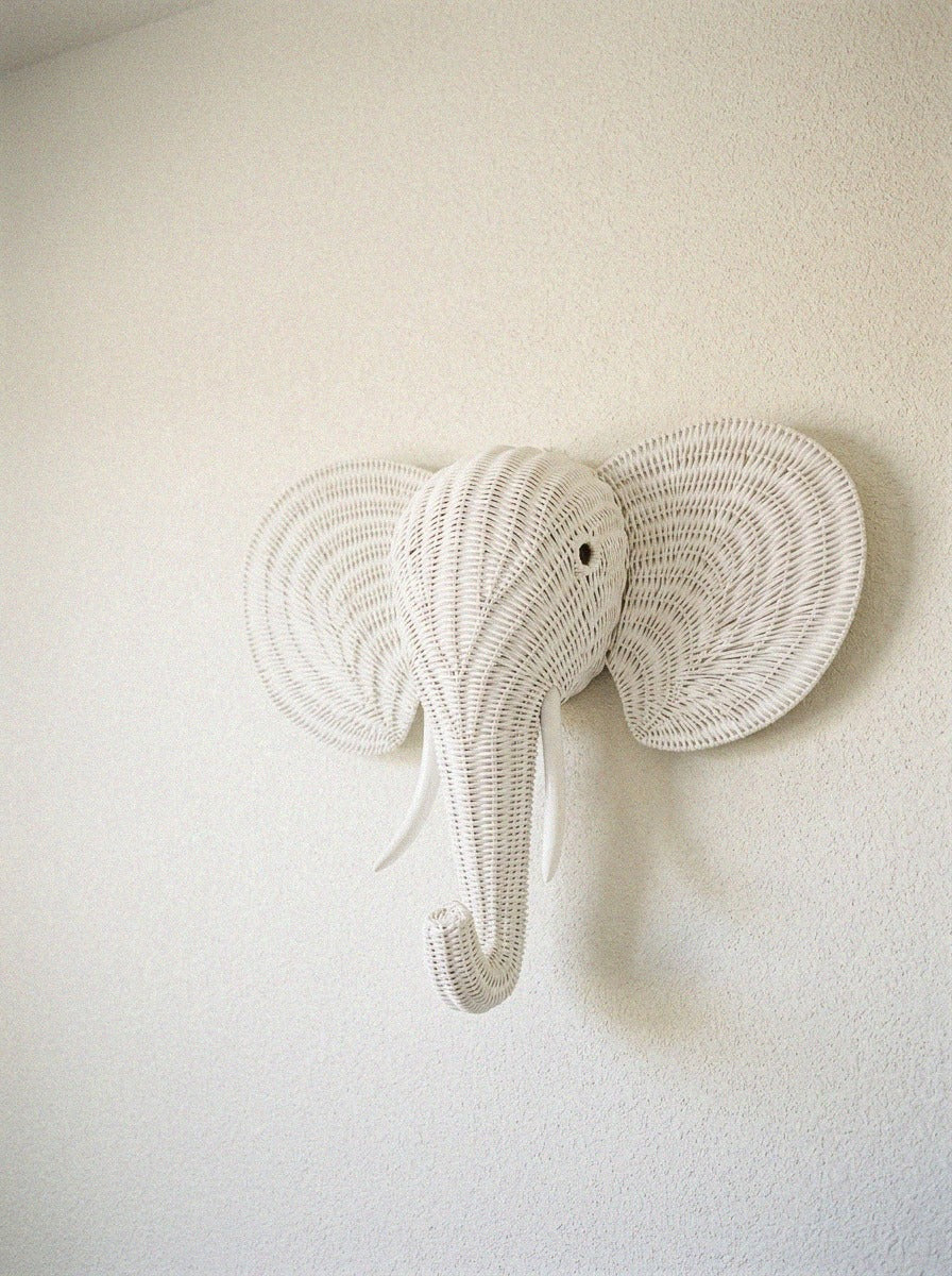 Rattan Elephant Wall Decor