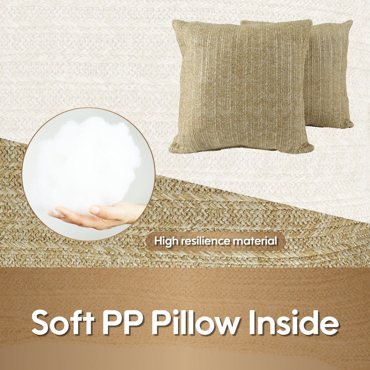 Woven Straw-Look Throw Pillows