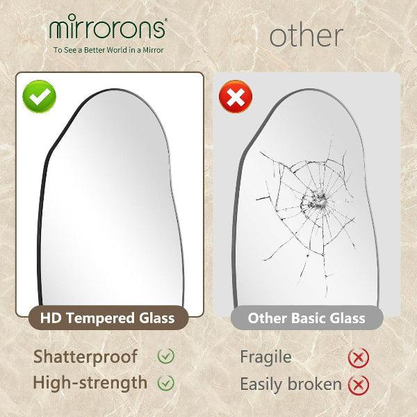 Oval Irregular Wall Mirror – Black
