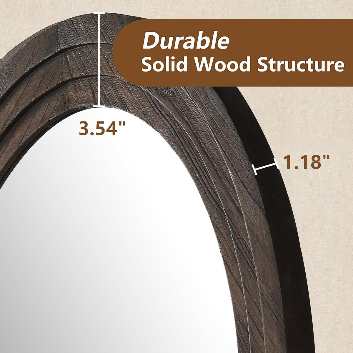 Arched Solid Wood Floor Mirror