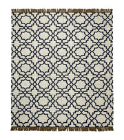 Indian Kilim Rug – Oat & Navy