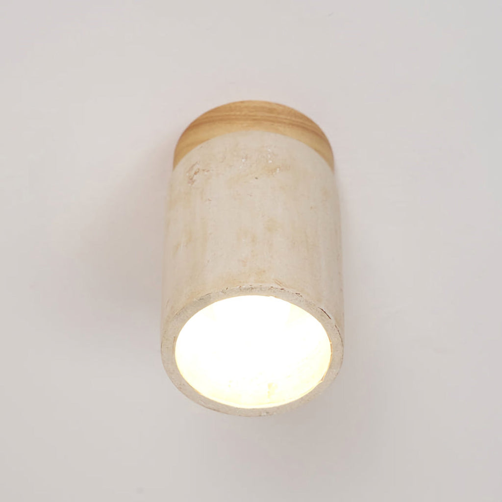 Cylinder Travertine Ceiling Light