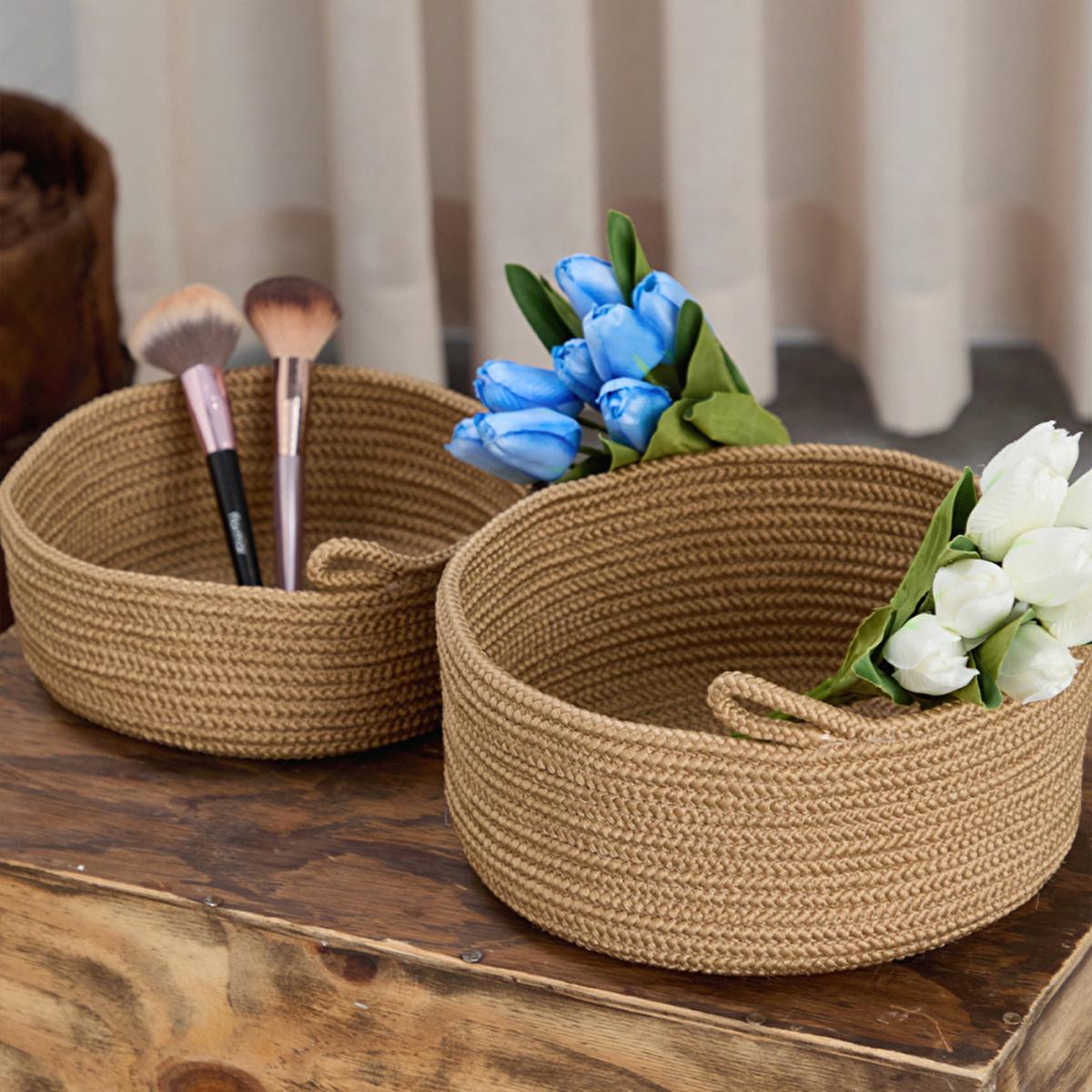 Natural Jute Storage Baskets, Set of 2