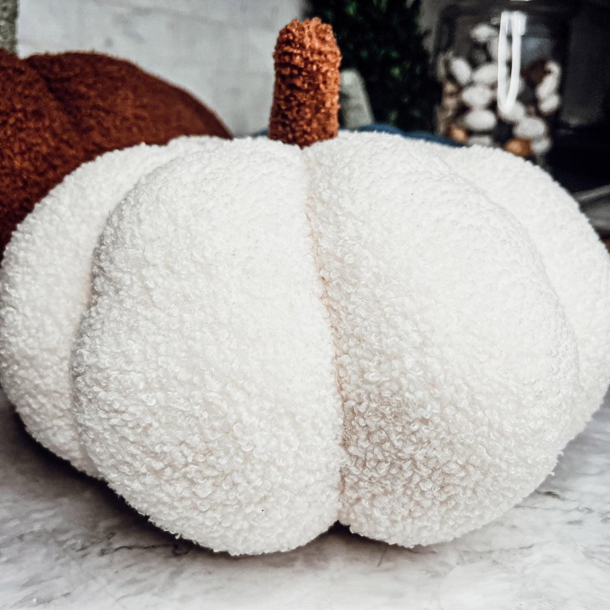 Plush Bouclé Pumpkin Pillow