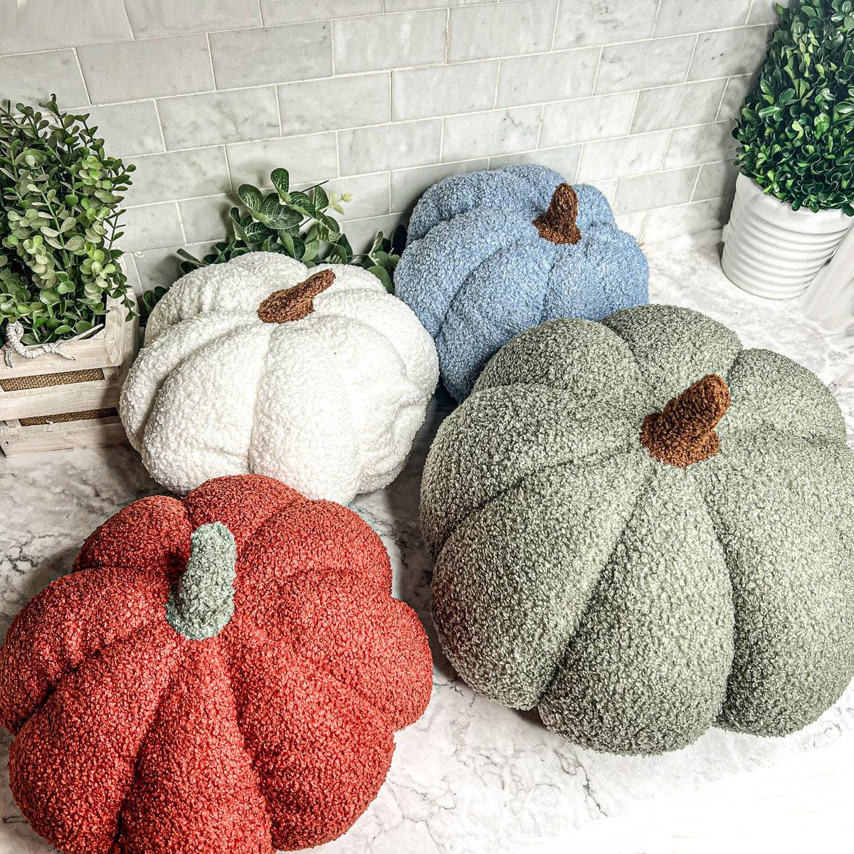 Plush Bouclé Pumpkin Pillow