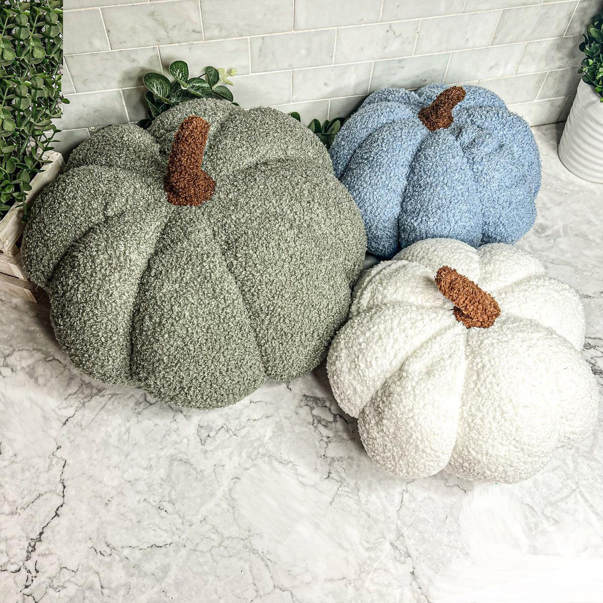 Plush Bouclé Pumpkin Pillow
