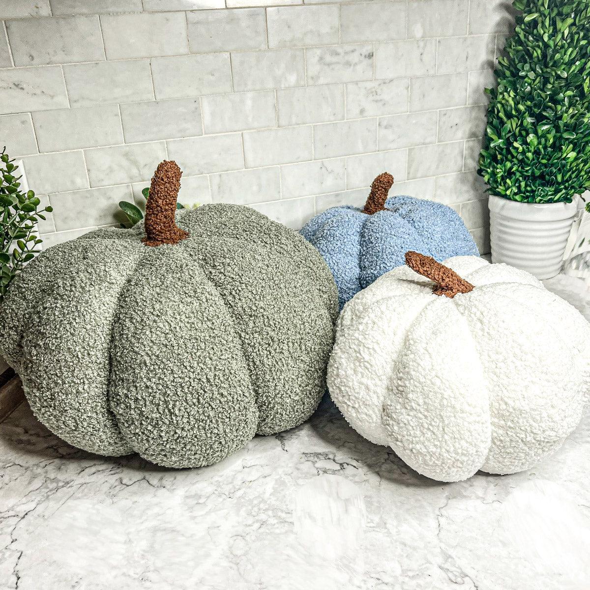 Plush Bouclé Pumpkin Pillow