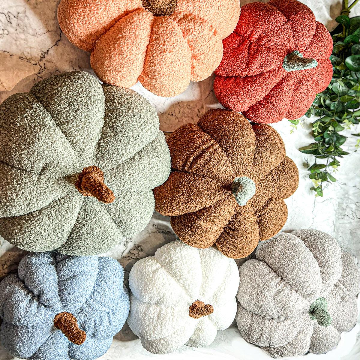 Plush Bouclé Pumpkin Pillow