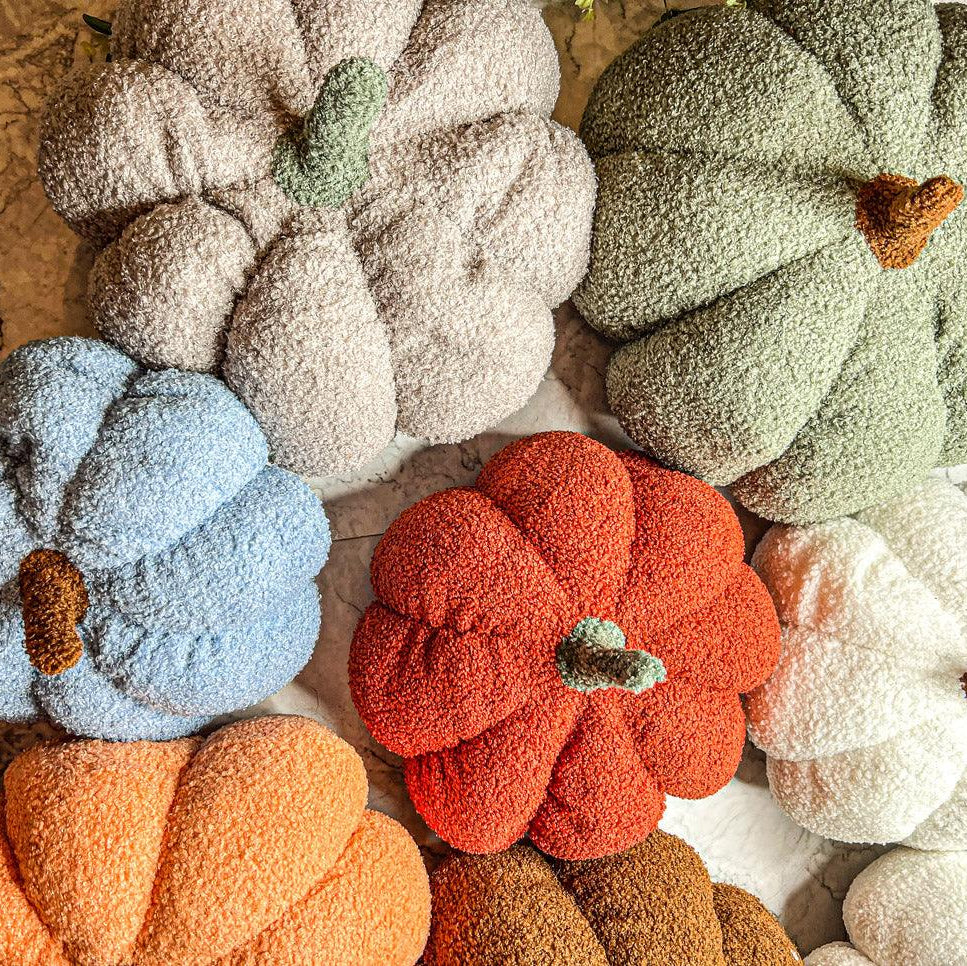 Plush Bouclé Pumpkin Pillow