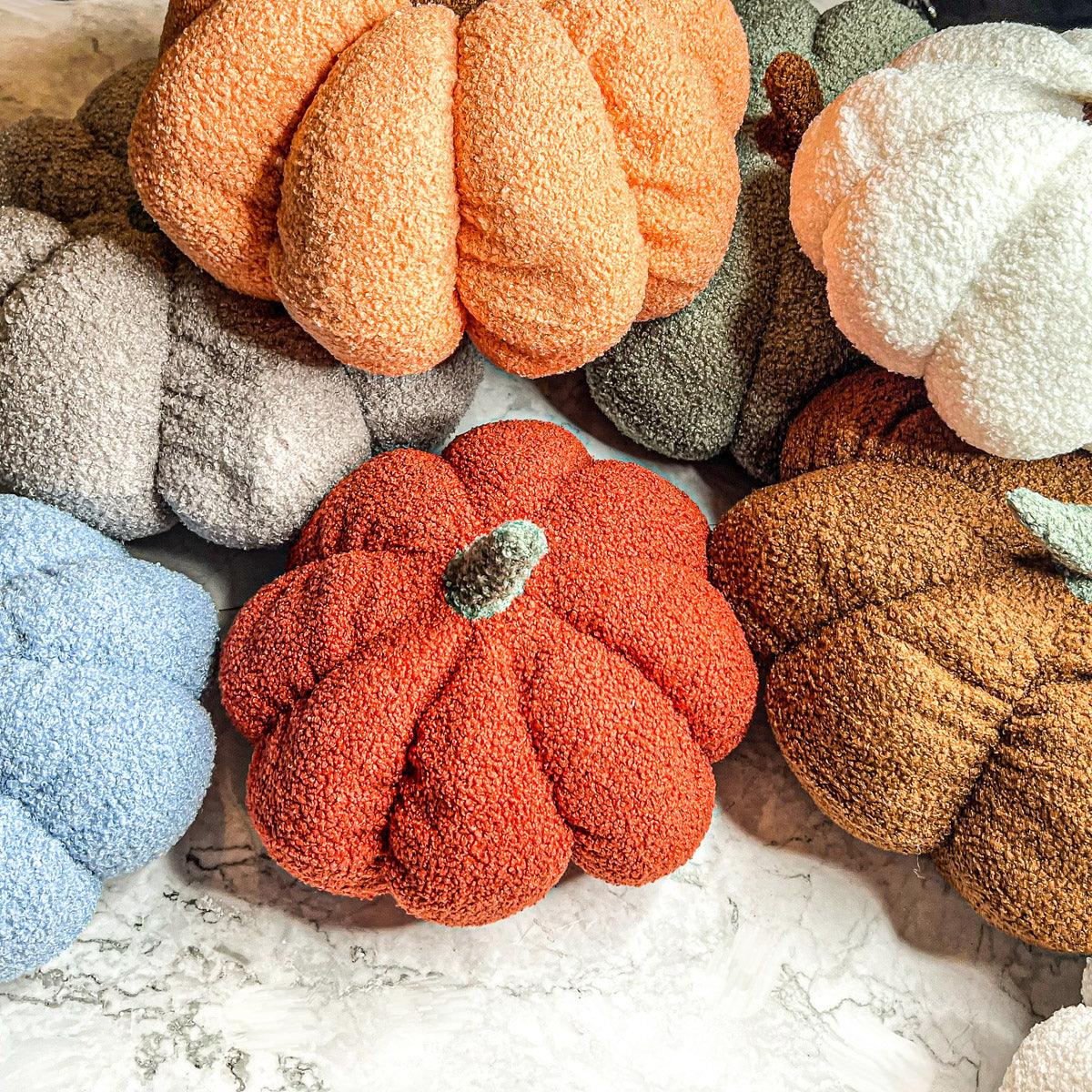 Plush Bouclé Pumpkin Pillow