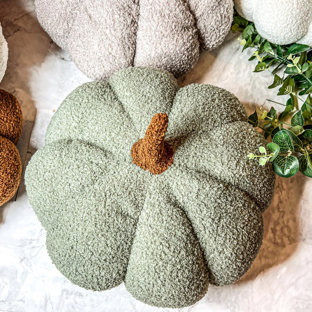 Plush Bouclé Pumpkin Pillow