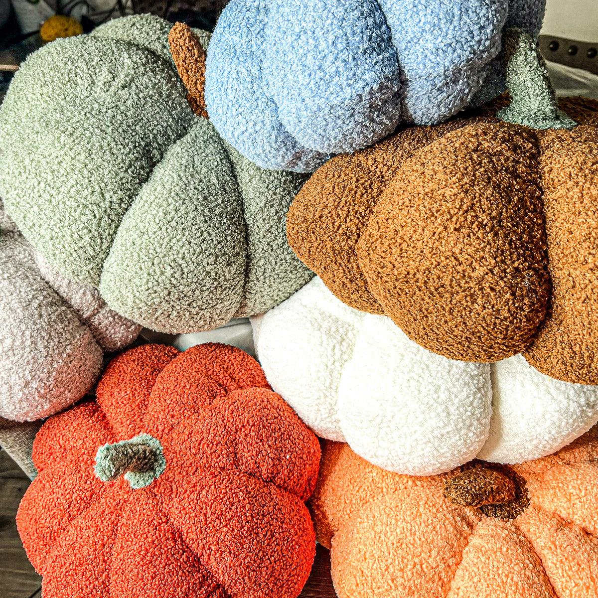 Plush Bouclé Pumpkin Pillow