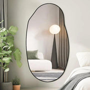 Oval Irregular Wall Mirror – Black