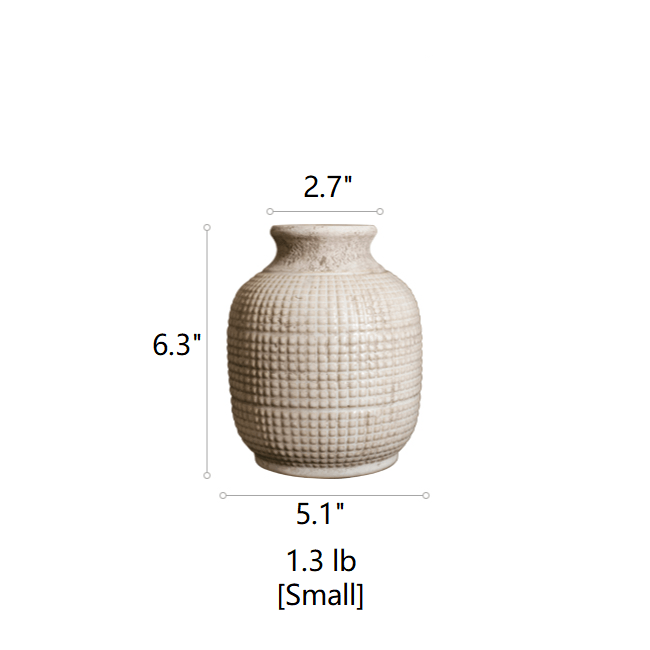 Textured White Jar Vase