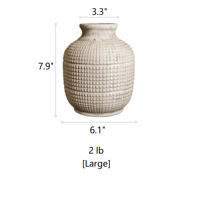 Textured White Jar Vase
