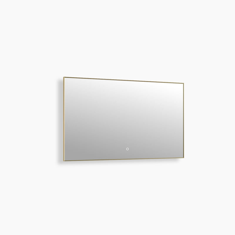 Apus Brushed Gold LED Mirror – Backlit, Anti-Fog, Dimmable