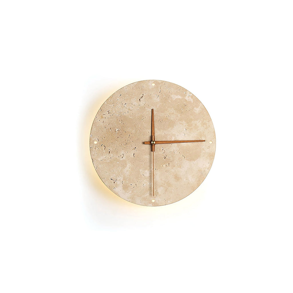 Natural Stone Clock Wall Lamp
