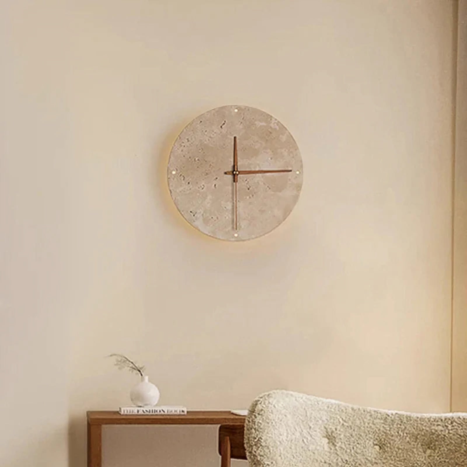 Natural Stone Clock Wall Lamp