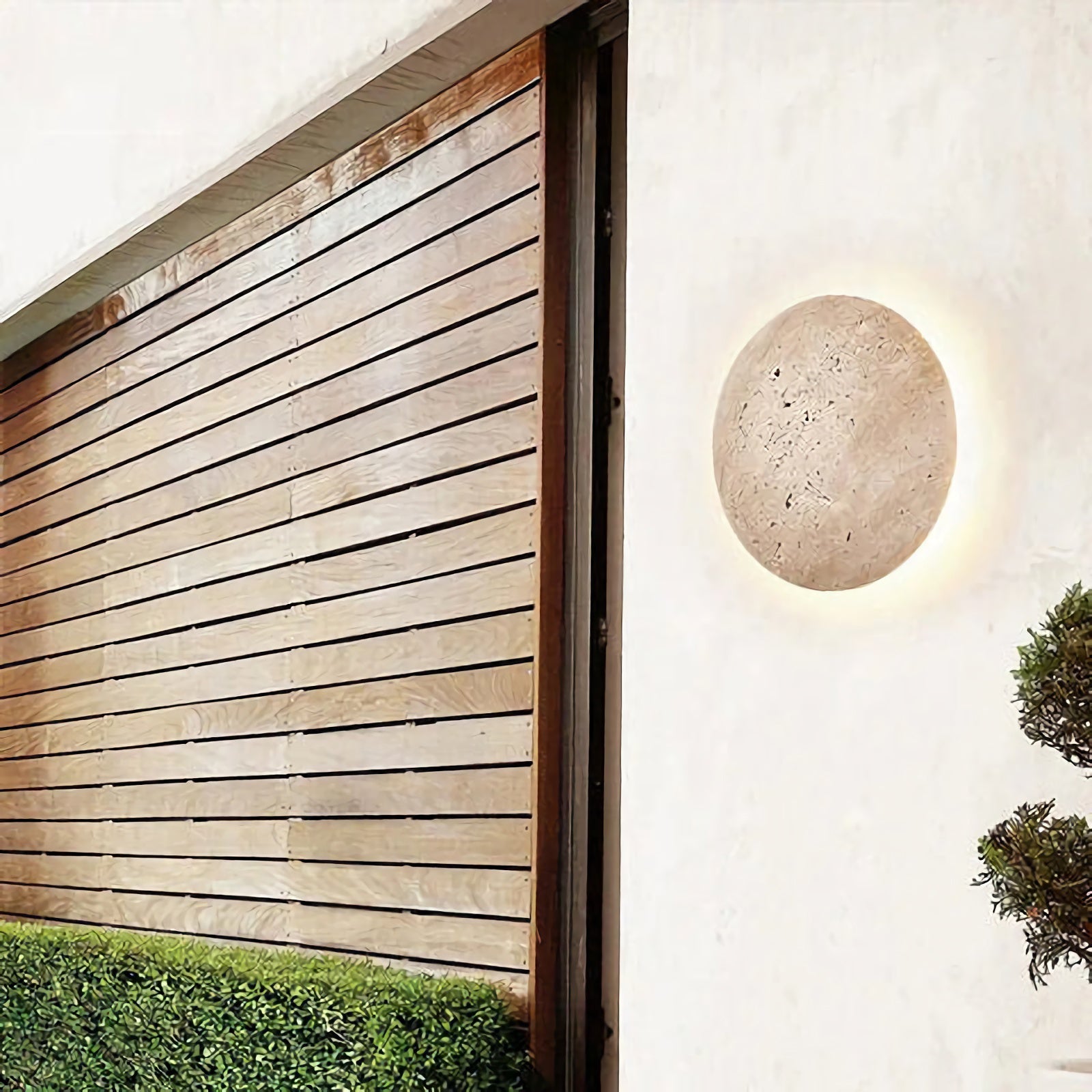Yellow Travertine Round Wall Lamp