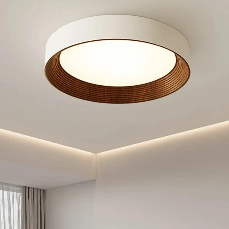Wood Grain Round LED Chandelier