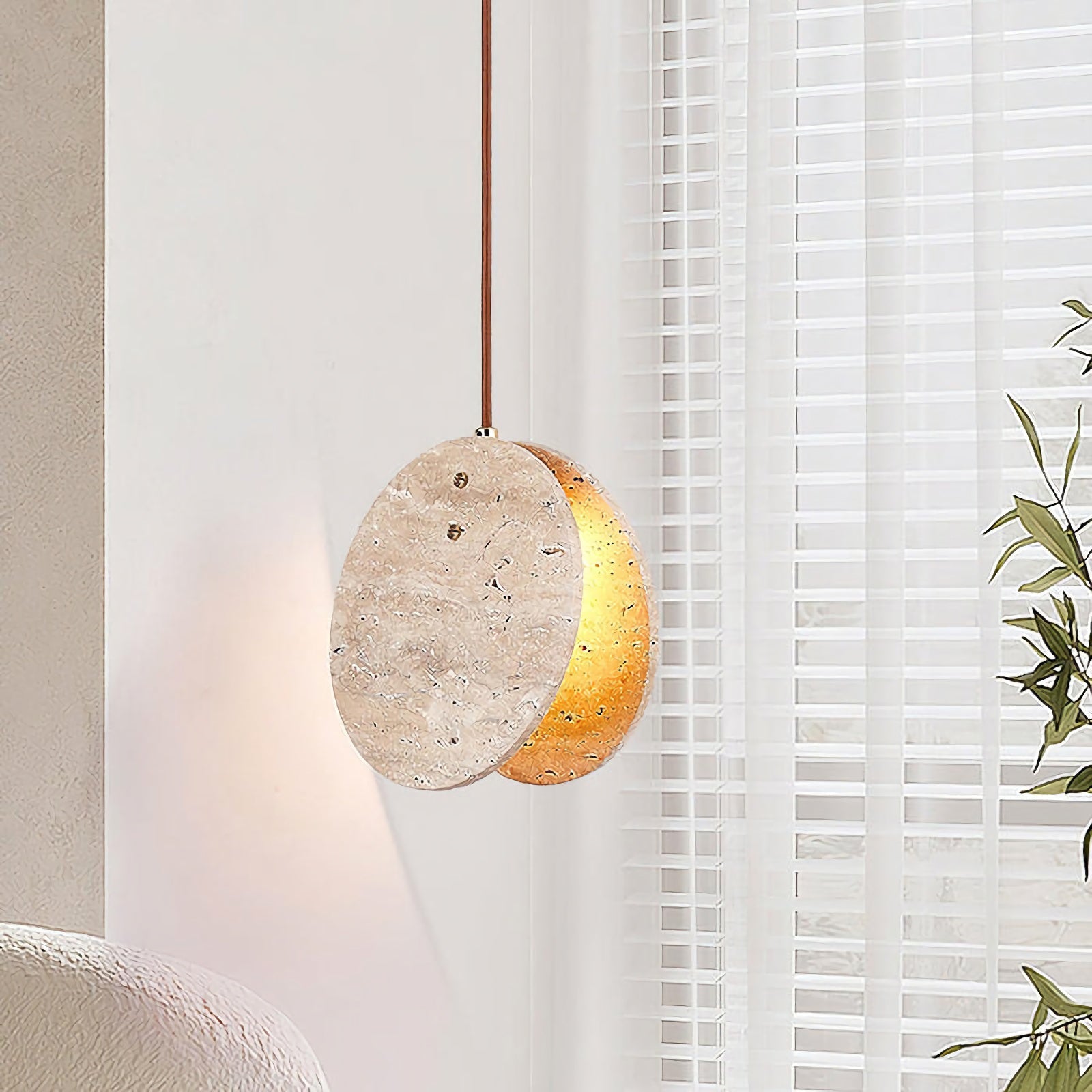 Travertine Disc Pendant Lamp
