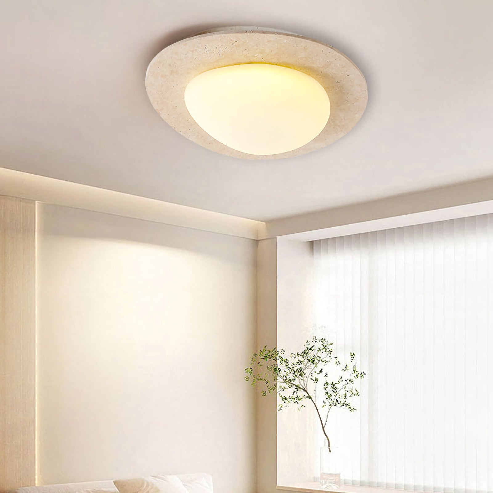 Travertine Oval Ceiling Light