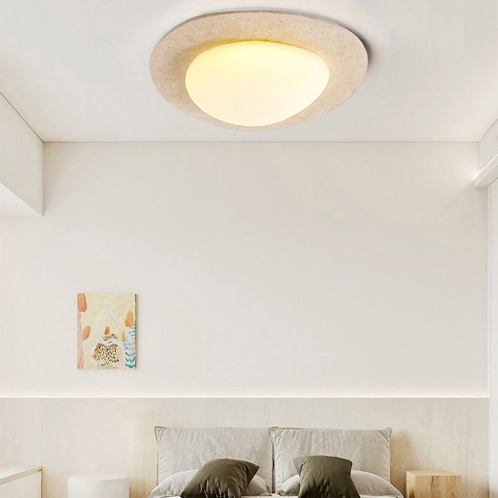 Travertine Oval Ceiling Light