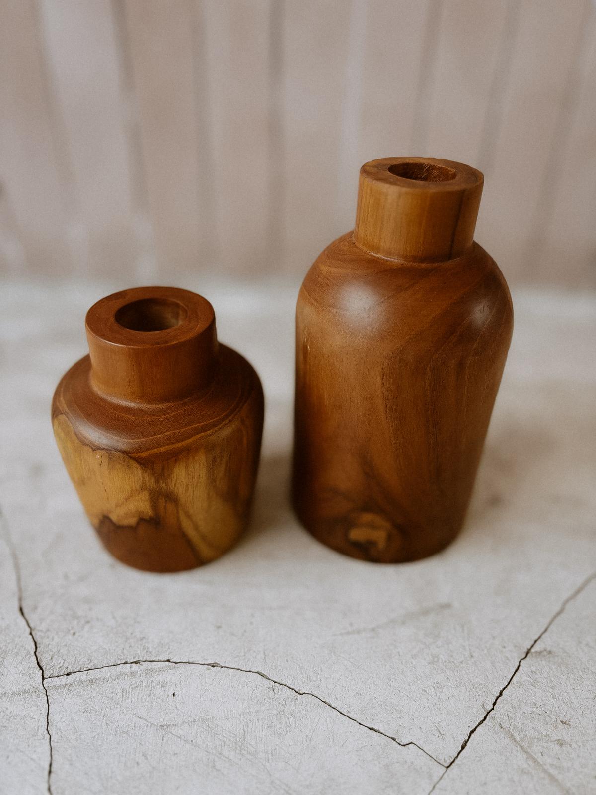 Handcarved Teak Bud Vase