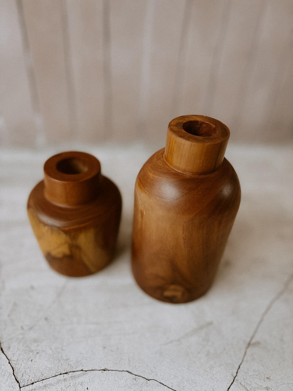 Handcarved Teak Bud Vase