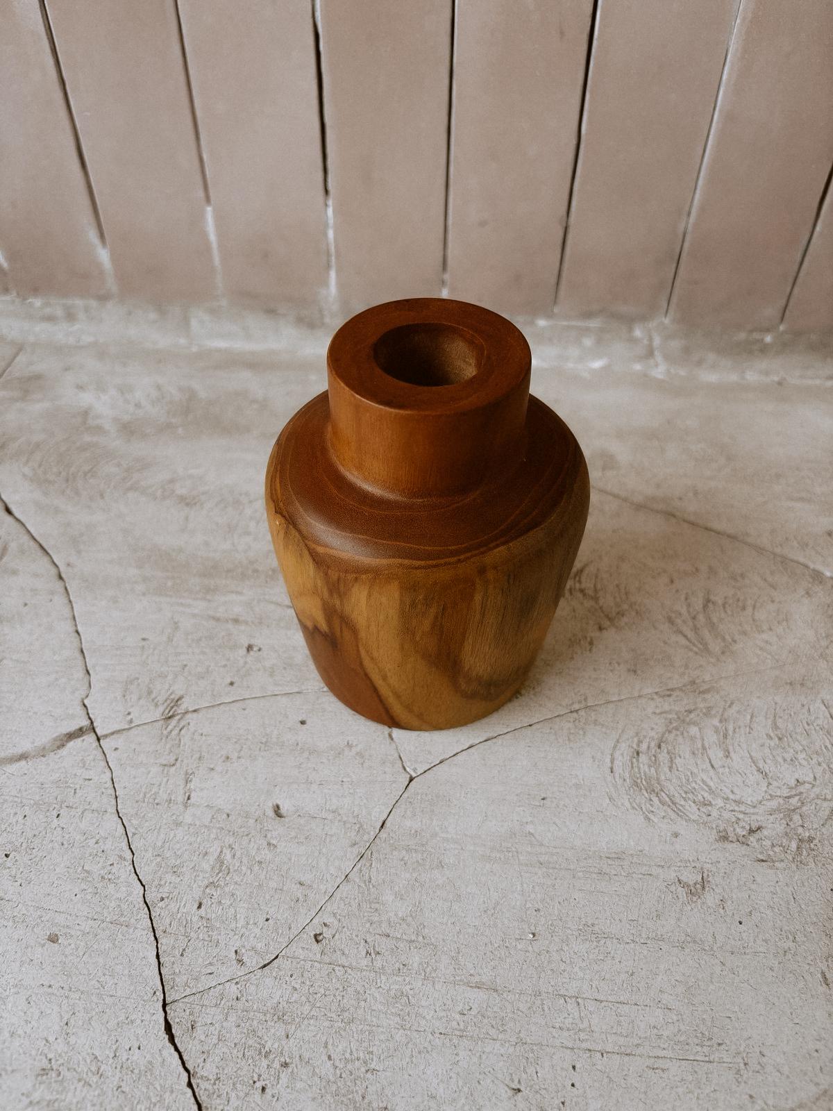 Handcarved Teak Bud Vase