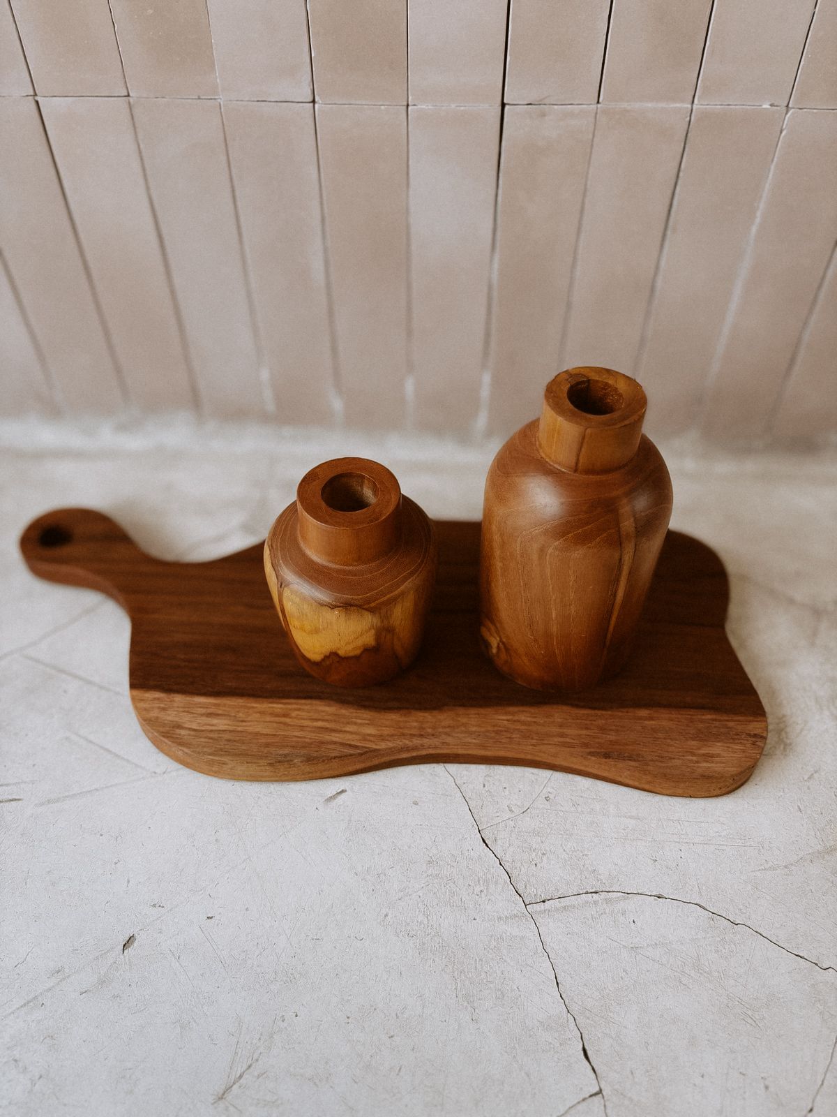 Handcarved Teak Bud Vase