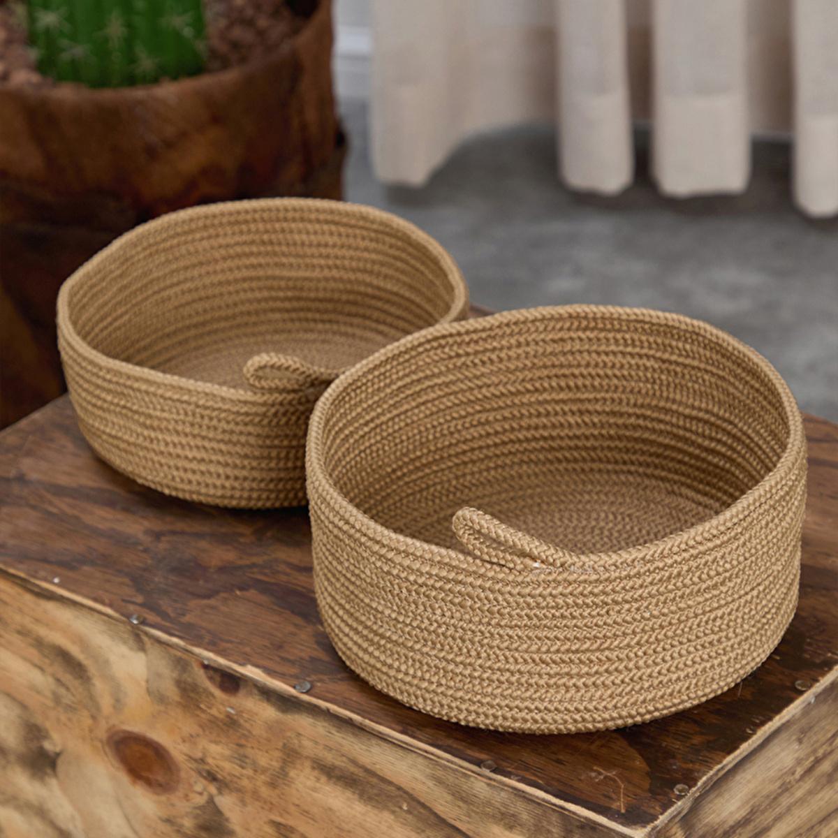 Natural Jute Storage Baskets, Set of 2