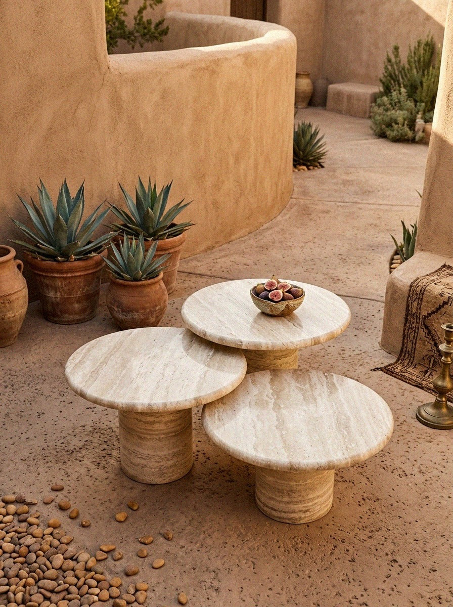 Valencia Travertine Coffee Table Set