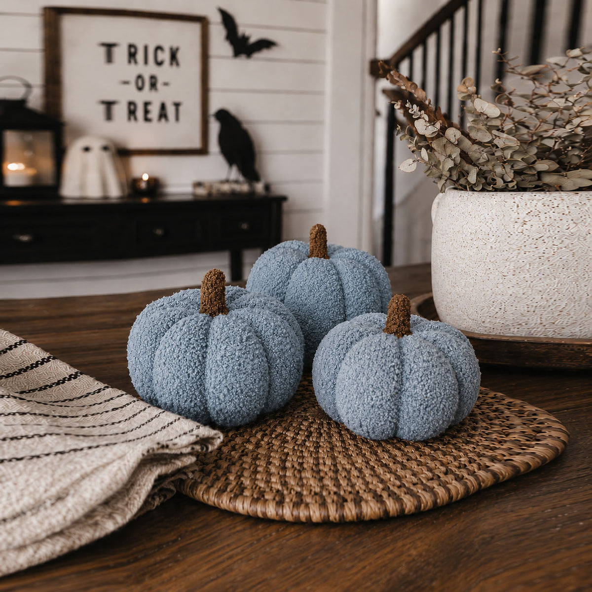 Plush Bouclé Pumpkin Pillow