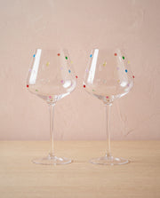 Confetti Stemmed Wine Glasses, Set of 2