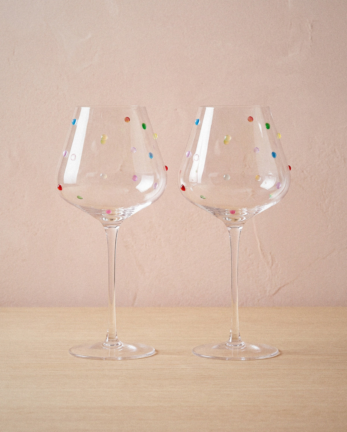 Confetti Stemmed Wine Glasses, Set of 2