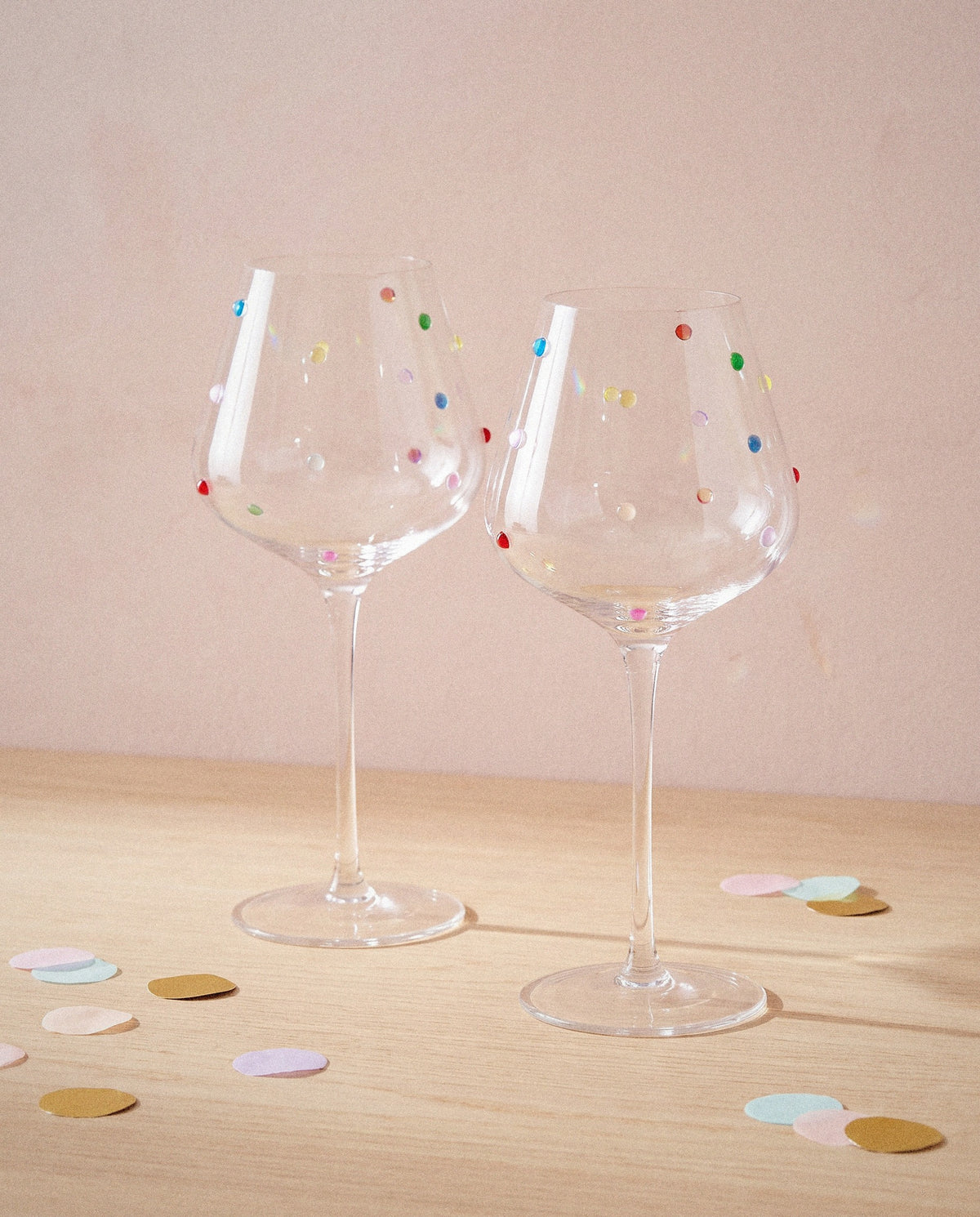 Confetti Stemmed Wine Glasses, Set of 2