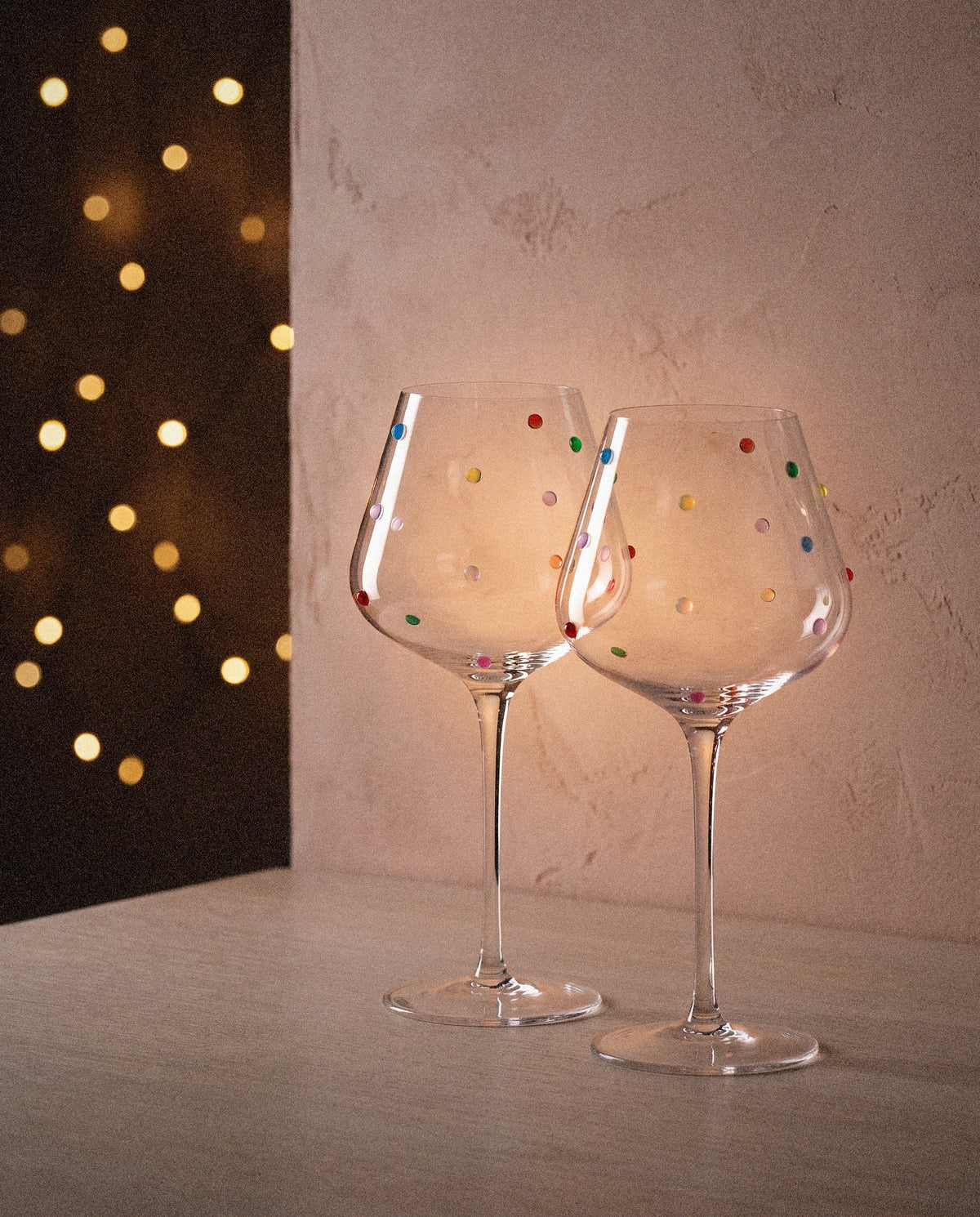 Confetti Stemmed Wine Glasses, Set of 2