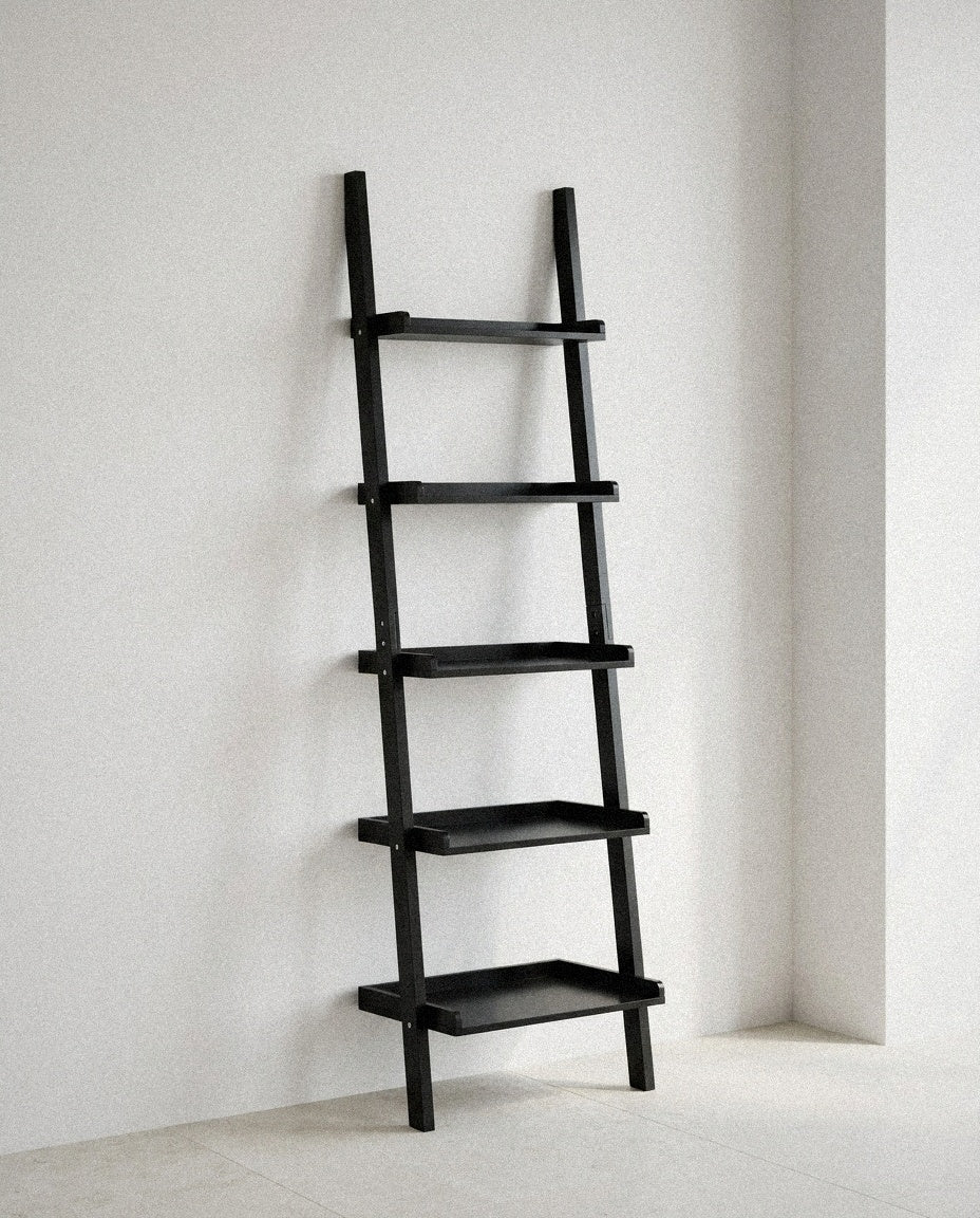 5-Tier Ladder Display Shelf in a light organic modern interior