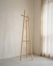 Ash Wood Coat Rack in a light organic modern interior